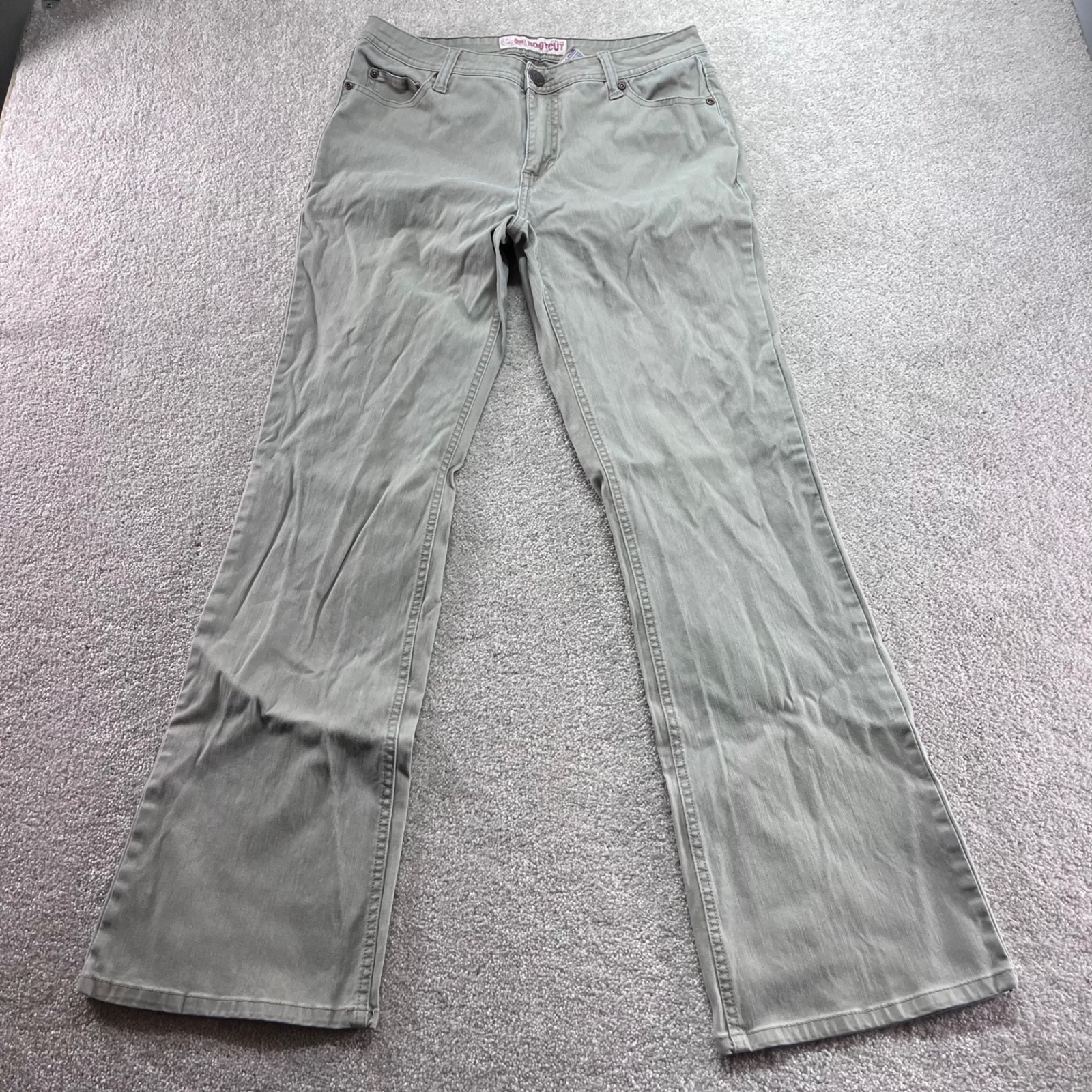 Faded Glory Bootcut Pants Womens 10 Missy Average Green Stretch Twill Mid Rise